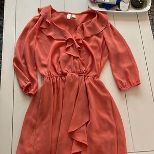 Ruffle coral dress!